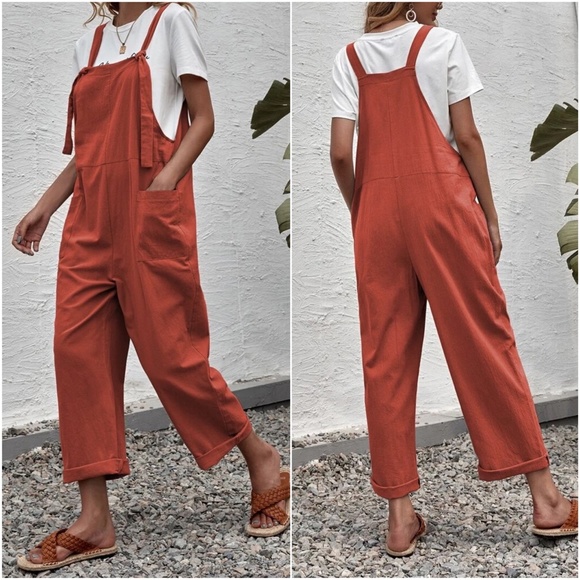 037 Cozy Pocket Loose Fit Jumper Jumpsuit - Picture 3 of 4